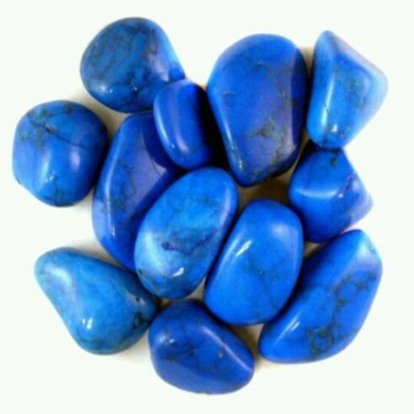 1/4 lb Tumbled Blue Turquoise Howlite Gemstone Crystals 30-50 Stone Specimens - Picture 1 of 2